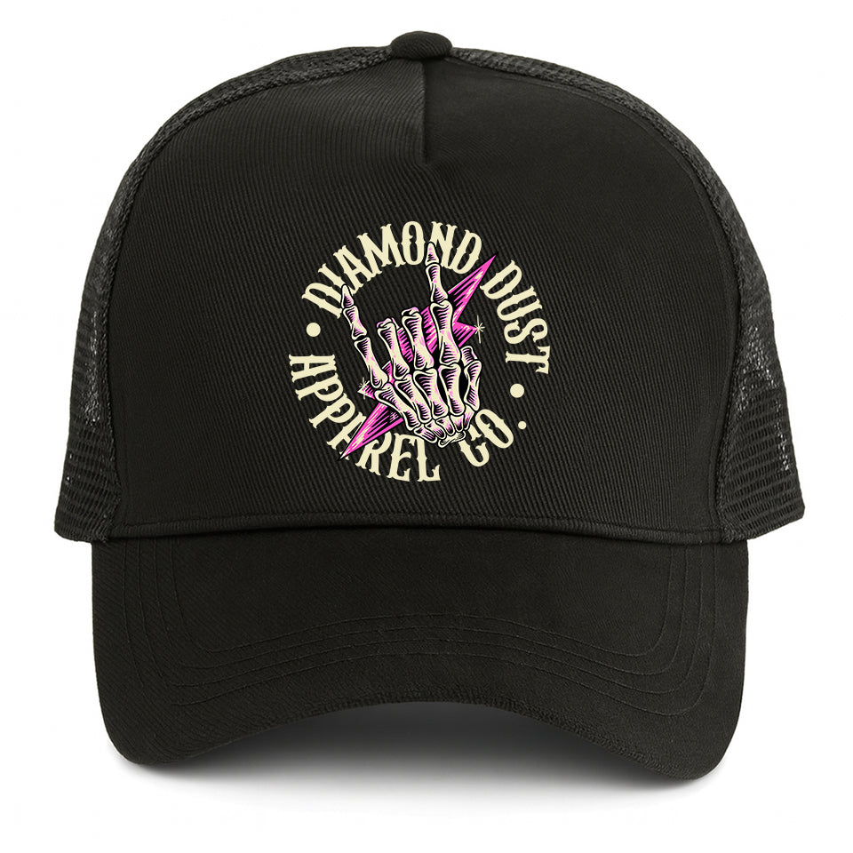 Casquette Metal Hand Pink Black
