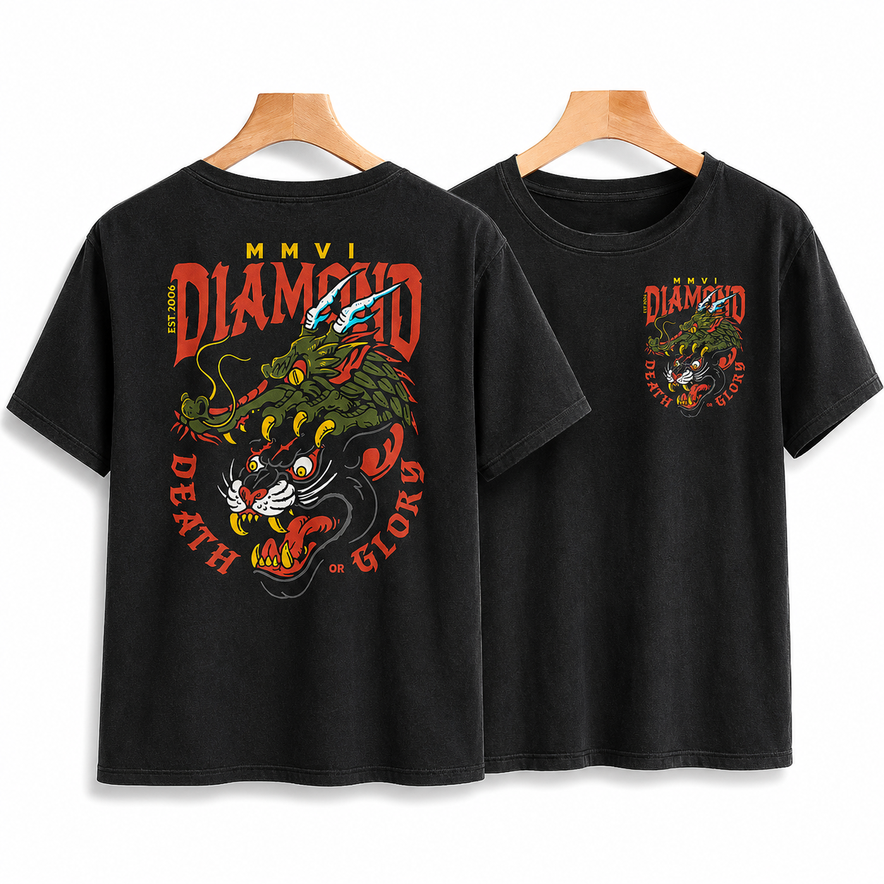 T-Shirt Homme Dragon Noir