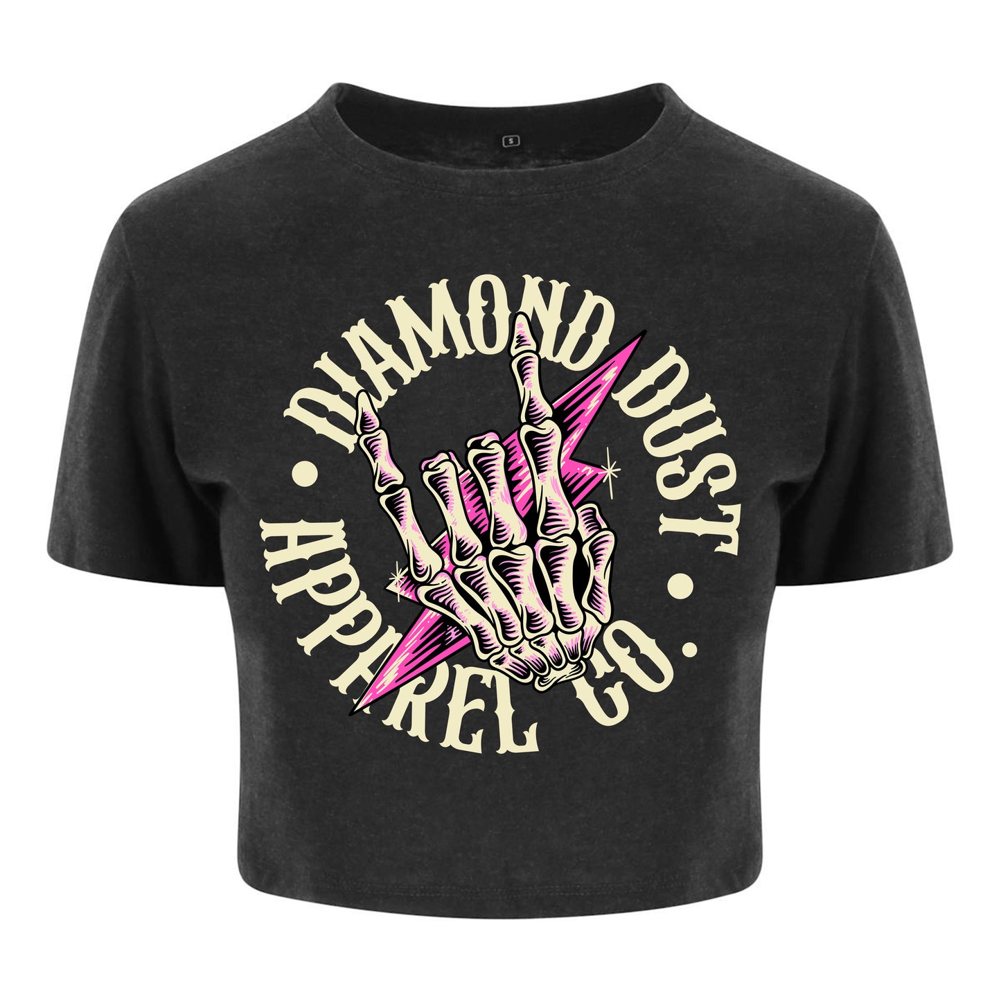 Crop Top Femme Metal Hand Heather Black