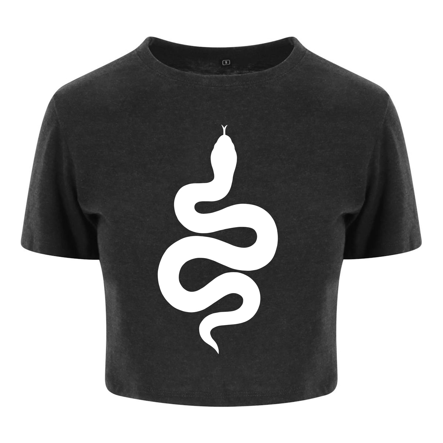 Crop Top Femme Circle Snake Heather Black