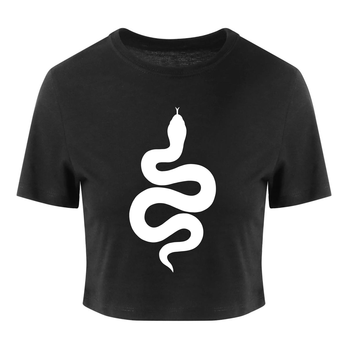 Crop Top Femme Circle Snake Deep Black